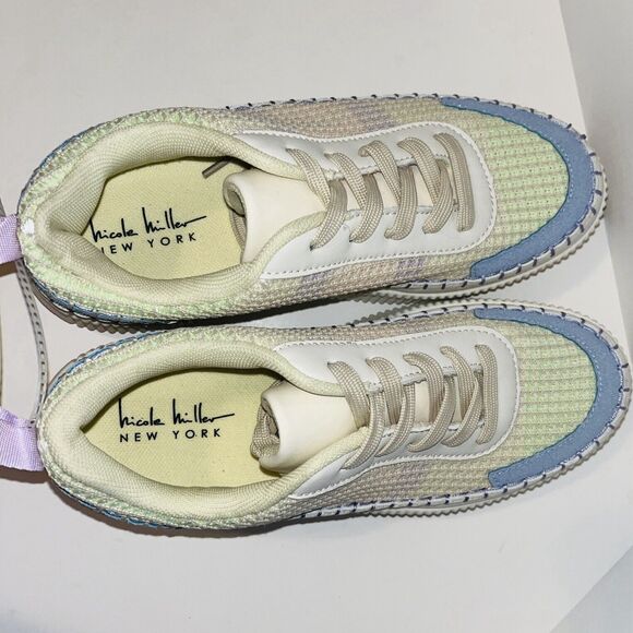 Nicole Miller New York Brita Women's Sneakers 7.5 Beige Mist Platform Multicolor - Picture 6 of 7
